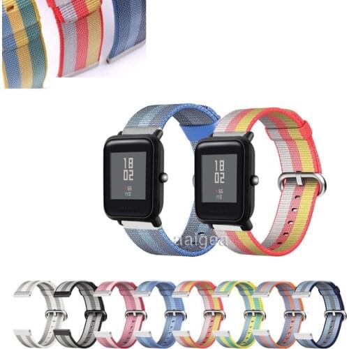20mm 22mm Woven Nylon Band Sport Loop Strap for Huami Amazfit Bip Lite S U for GTS 2 GTR 42mm Watch Strap