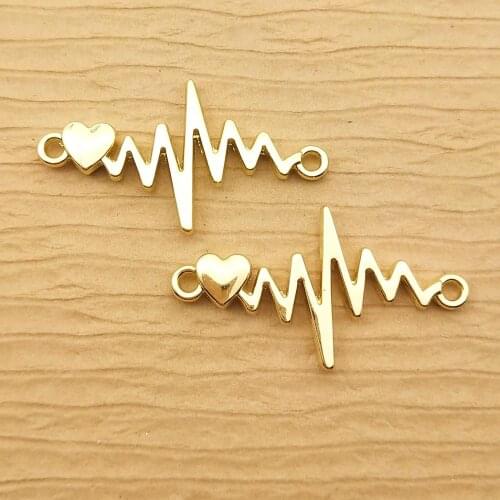 10pcs 16x32mm heart heartbeat charm for jewelry making earring pendant bracelet charm necklace charms diy finding