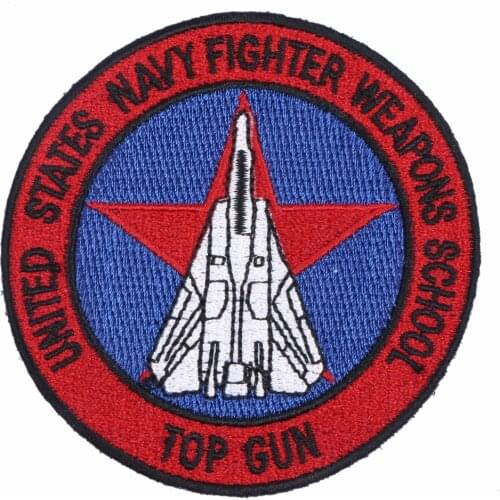 US NAVY WEAPONS SCHOOL TOP GUN SQUADRON EMBROIDERED BADGE PATCH