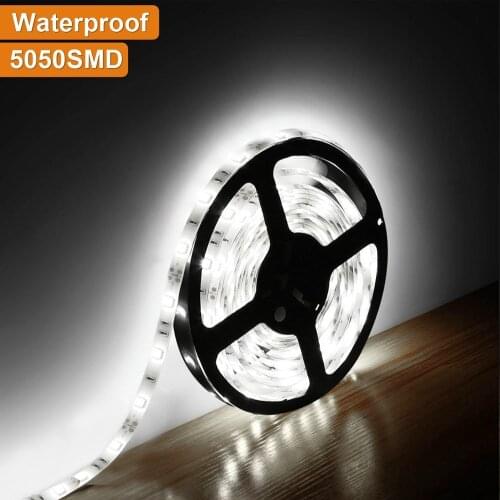 Led strip light 5050 waterproof ip65 150led 5m dc 12v 3000K 6500k cool white warm white RGB red green blue yellow flexible tape