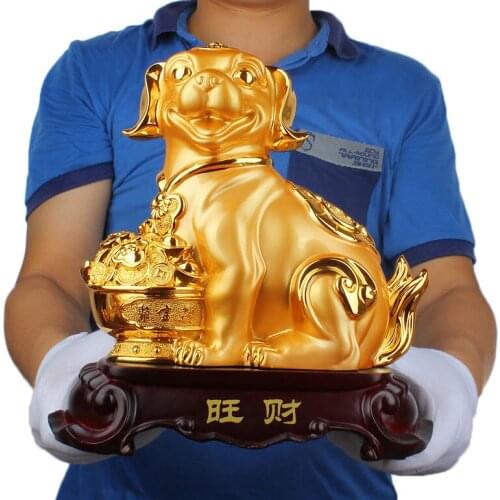 Dog ornaments opening Feng Shui lucky Zodiac Wangcai birthday gift products Home Furnishing crafts decoration Office
