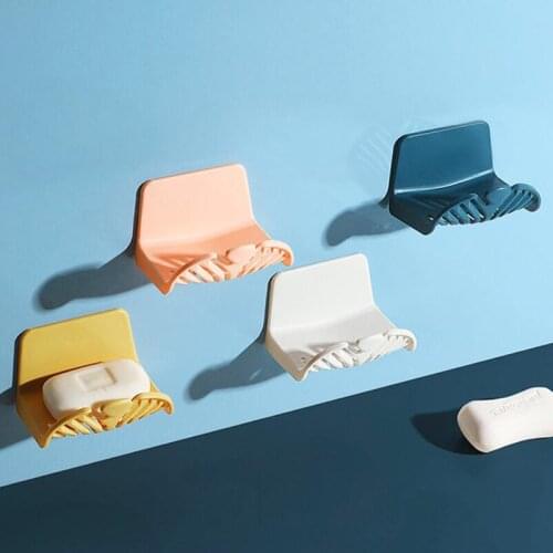 High Quality Seamless Wall Mounted Creative Soap Box Plastic Soap Holder Dish Bathroom Storage Plate Tray Case Rack Soap Holder