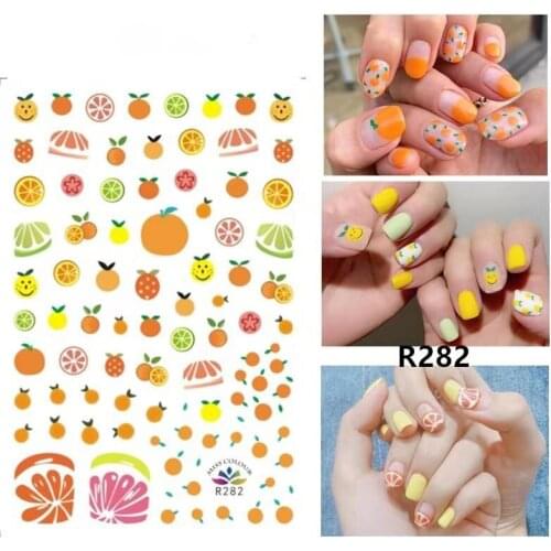 1 Sheet nail stickers Water Stickers Decal For Nail Art Fruit Design Transfer Tattoo Gel Manicure Adhesive Decorations Tips