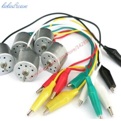 130 Super-Silent Motor Solar Energy Supply MICRO DC motor Carbon Brush Reversing with alligator clip wire DIY Model