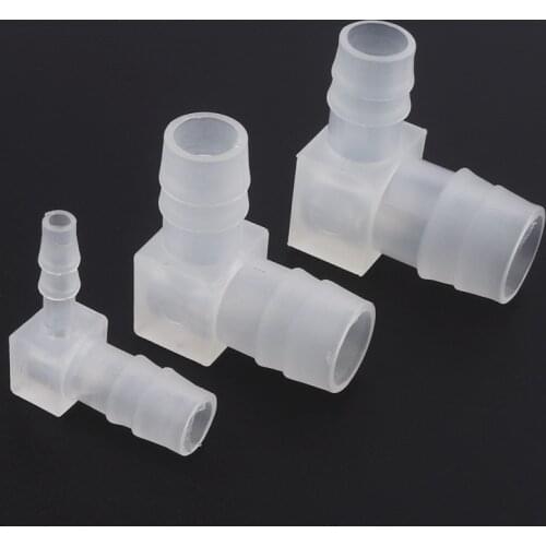 150pcs/lot 3.2~14mm To 2.4~12mm PP 90 Degree Reducing Elbow Connectors Aquarium Fish Tank Hose Joints Air Pump Aerator Fittings