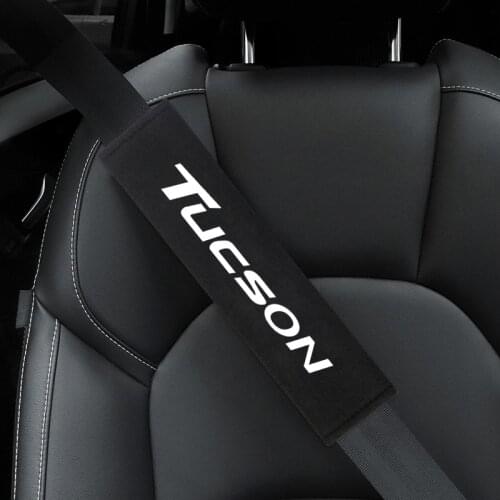 2pcs Auto Shoulder Pads Cover Case for hyundai Tucson 2014 2016 2018 2019 Car Emblem Accessories Car Seat Belt Cover