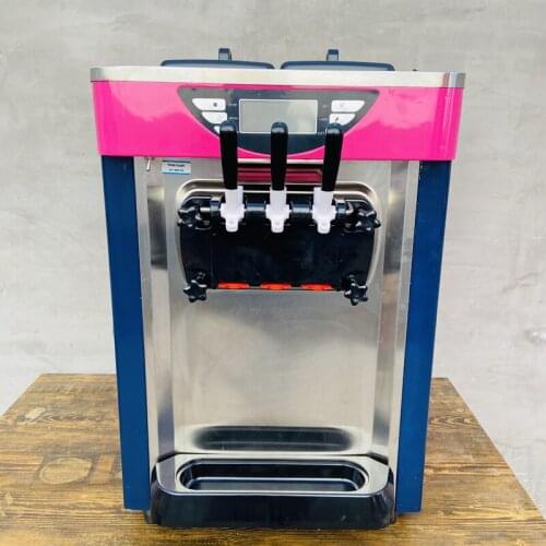 2021 Hot Sale Small Soft Ice Cream Machine Automatic Table Type 3 Flavors Ice Cream Make Equipment