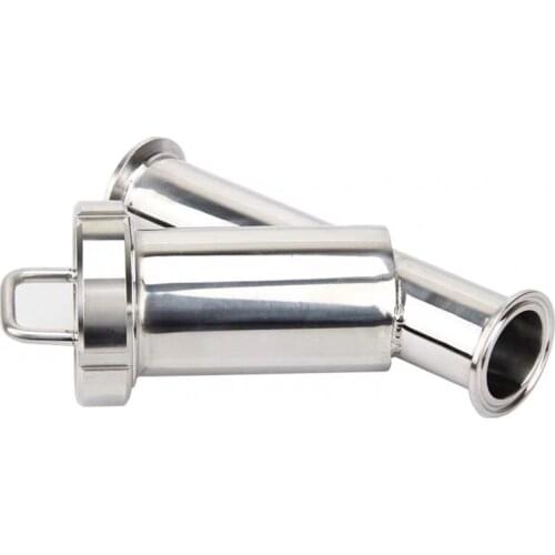 51mm Pipe OD x 2" Tri Clamp Sanitary Y-Shaped Strainer Filter SUS 304 Stainless Steel For Beer Brewing