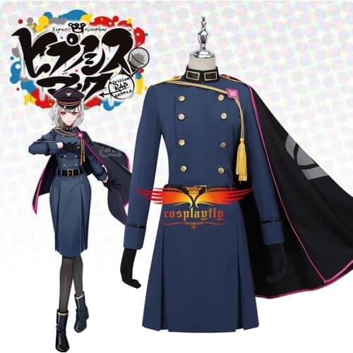Anime Japanese Voice Actor Division Rap Battle Aohitsugi Nemu Cosplay Costume Outfits Uniform Skirt Cloak Hat Halloween