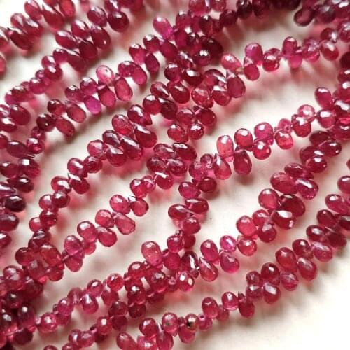 AAA LOOSE BEADS Sri Lanka Ruby red faceted round 3-4mm wholesale for DIY jewelry necklace 20cm