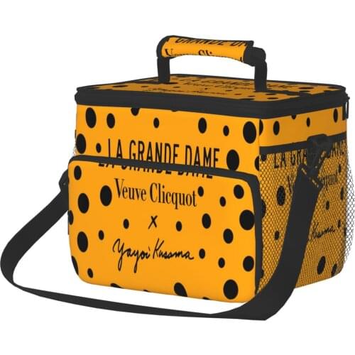 Veuve Clicquot Black Dot Graffiti Champagne Picnic Bag Large Capacity Luxurious Lunch Bag Family Pack Refrigerated Lunch Bag