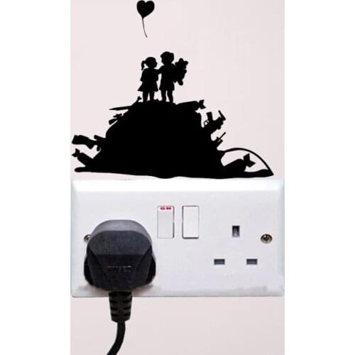 Children On Guns Hills Fashion Livingroom Wall Sticker Light Switch Decal Vinyl 6SS0320
