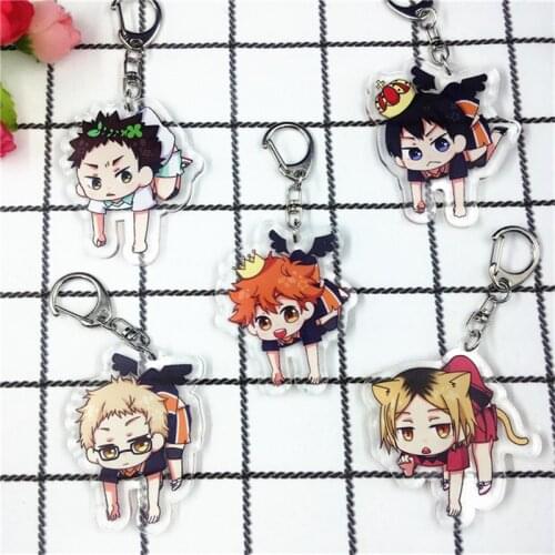 Haikyuu!! Cosplay Key Chains Two-sided Keychain Acrylic Pendant Accessories