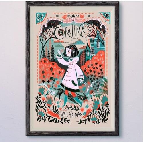 CORALINE NEIL GAIMAN VINGATE Vintage Classic Movie Wall Silk Cloth HD Poster Art Home Decoration Gift