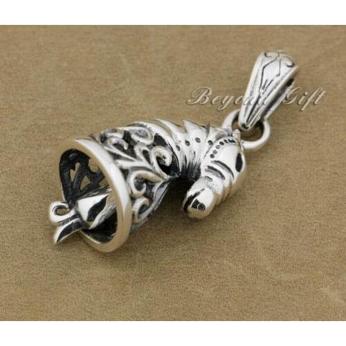 925 Sterling Silver Chess Horse Bell Fashion Pendant 9R004