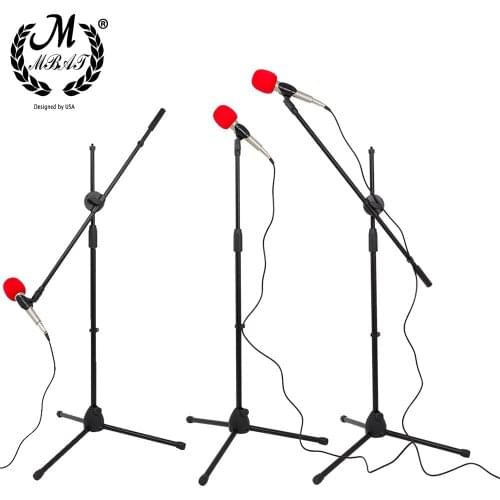 M MBAT Ajustable Microphone Holder Professional Swing Boom Floor Metal Stand Mic Stand Ajustable Stage Tripod Holder Live