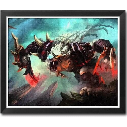 MaHuaf-A1372 LOL Game Artwork painting coloring by numbers on canvas DIY oil hand-painted framed wall painting for home decor