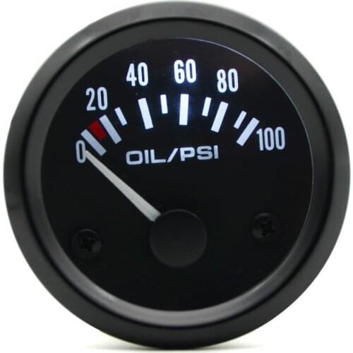 Dragon Gauge 2" 52mm Oil Pressure Car Gauge 0~100 PSI 12V Auto Instrument Black Bezel