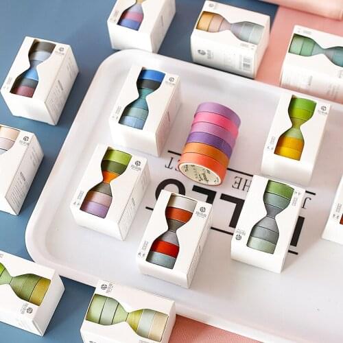 24 Solar Terms Washi Tape Set Vintage Pure Color Season 9mm Lace Adhesive Masking Tapes DIY Stickers Diary Album Decoration F407