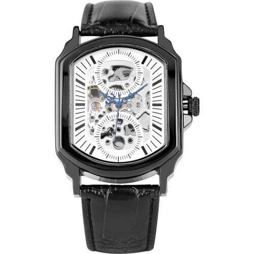 Delicate Hollow Out Automatic-self-winding-watches for Men Practical Stainless Steel Case Mechanical Wristwatch