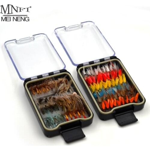 MNFT 40/54/72/120Pc Portable Dry Wet Flies Nymph Box Set Fly Fishing Flies Trout Grayling Panfish Lure Carp Artificial Fish Bait