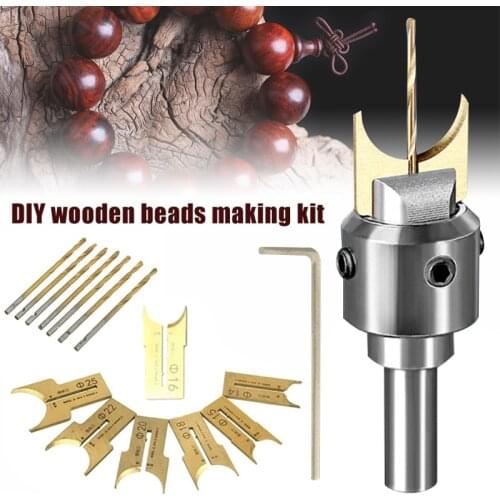 New Wooden Bead Maker Beads Drill Bit Milling Cutter Set Woodworking Tool Kit Professional Equipment For Making Wooden Bead Best