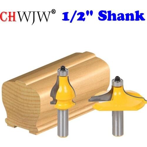 2 Bit Handrail Router Bit Set- Thumbnail Bead/Bead - 1/2" Shank Line knife Woodworking cutter Tenon Cutter for Woodworking Tools