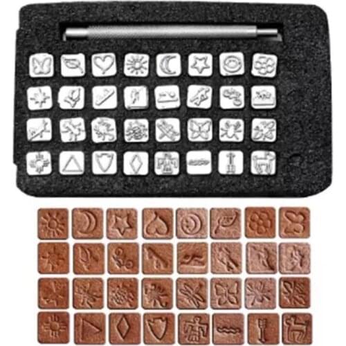 Embossed Stamp Set, Handmade Embossing Stamping Stamps Leather Diy Work Metal Design Art Craft Tool
