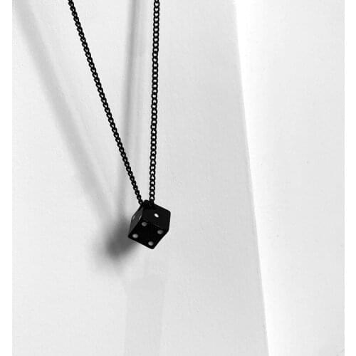 2021 New Solid Color Lucky Dice Couple Necklace Popular Fashion Hip-hop Style Men and Women Temperament Pendant Jewelry