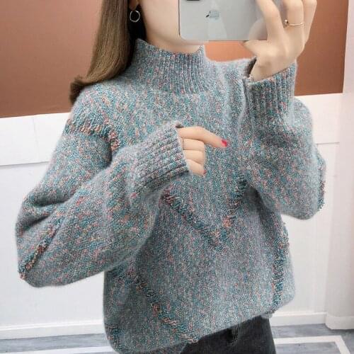 Autumn Winter Knitted Sweater Women Pullovers 2021 New Korean Fashion Loose Lazy Short Lantern Sleeve Thick Clothes Female Tops