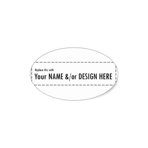 4x2cm Design Your Own Custom Personalize Name Design Oval Sticker