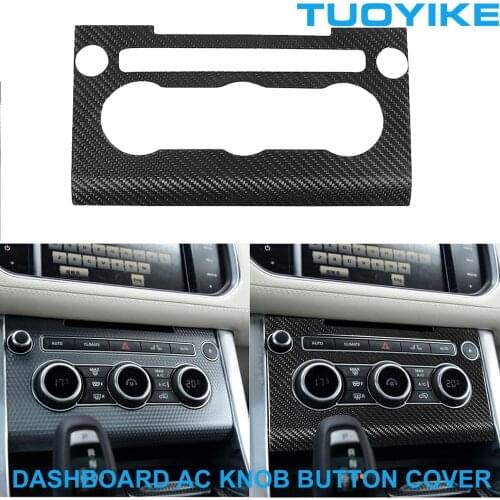 Carbon Fiber Dashboard AC Air Conditioner Switch Button Knob Frame Cover For Land Rover Range Rover Sport Evoque Discovery 14-17