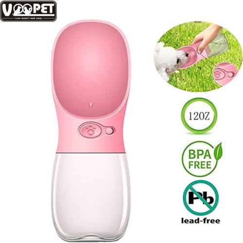 Portable Dog Water Bottle Pet Water Dispenser Leak Proof Dog Cat Travel Drink Bottle Bowl Pet Outdoor Drinking Cup-350ml