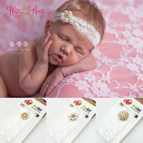 Baby girl headband Infant hair Band Headwear tiara headwrap Toddlers Ribbon Kid crystal pearl turban bow newborn Hair Accessorry