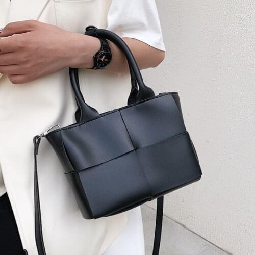 Luxury Women Soft Leather Composite Bag Plaid Flap Crossbody Bag Small Shoulder Handbag Female Unique Design Weave Tote Bags Set