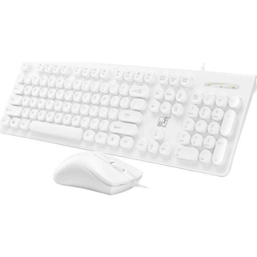S500 Keyboard Mouse Combo Wired Office Keyboard, 104 Keys USB Ergonomic Wrist Rest Keyboard for Windows PC Gamer Desktop