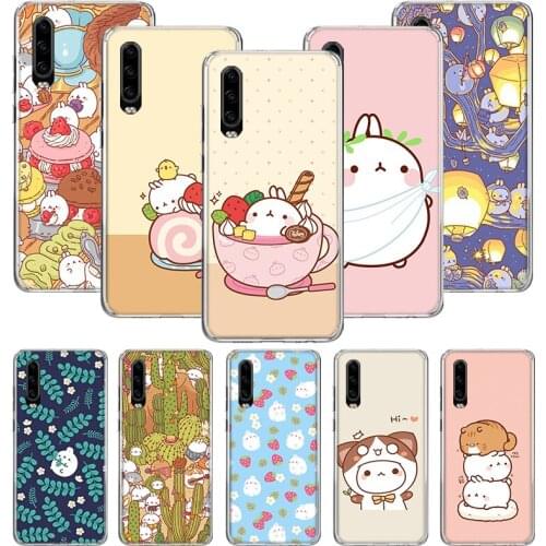 Molang rabbits Cutest Kawaii Box Potatoes Case For Huawei P40 P30 P20 P10 Mate 30 20 10 Pro Lite P Smart Plus + Z Cover Phone S