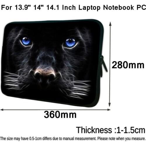 New Vogue Black Dog Prints 13.9 Inch Notebook Pouch Mens Boys Portable Laptop Bag 14/ 14.1 Sleeve Neoprene Case For Acer Asus HP