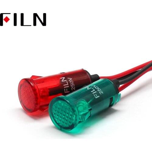 FL1P 13mm 12v 250V plastic indicator light with 20cm cable on the surface of the grid