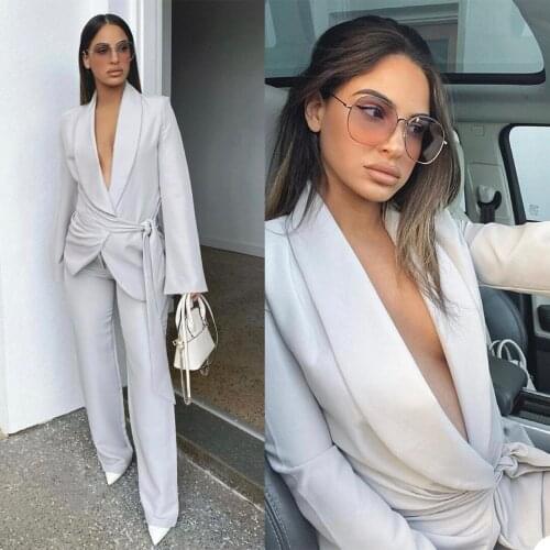 Unique Design Customized Women Tuxedos Suits Street Shot Lady Wide Leg Blazer Suit Wear Prom Party Business Outfits 2 Pieces