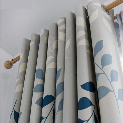 Modern Blackout Curtains For Living Room Bedroom Window Curtain Drapes Leaves Thick Curtains treatment Blind Fabric Drapes Deco