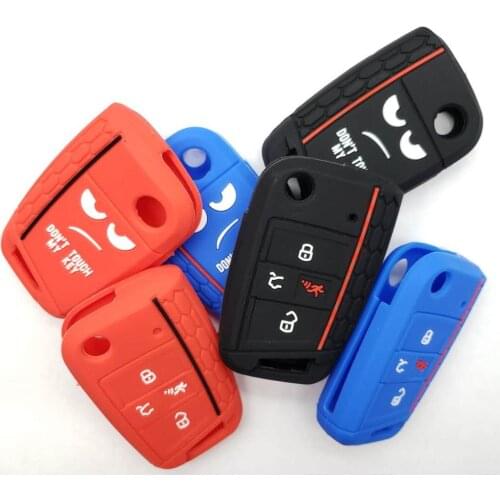 Protective Silicone Key Cover For Golf Alltrack Tiguan GTI Sportwagen Polo FOR Skoda Octavia Flip 4B FOB Dont Touch My Key
