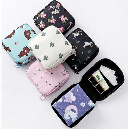 Women Tampon Storage Bag Sanitary Pad Pouch Diaper Nappy Napkin Cosmetic Bags Ladies Makeup Bag Girls Tampon Holder Organizer