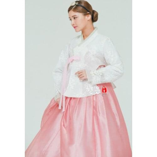 Womens Korean Hanbok Dress Embroidery Costume Ethnic Dance Traditional Long Sleeve Cosplay Tailored + Free Shipping