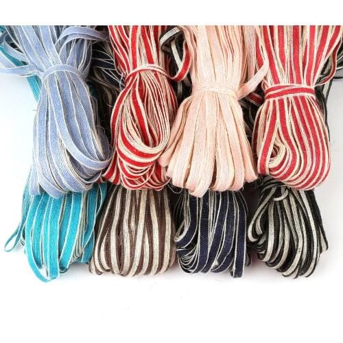 1cm Width 10M/lot about Mixed-color Jute Burlap Ribbon Cord For DIY Jewelry Craft Making Home Wedding Decoration Gift Box Cord
