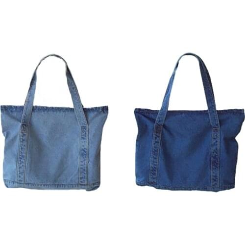 6PCS / LOT Women Shopping Bag Tote Pouch Simple Female Large Capacity Korea Pure Color Casual Zipper Handbags