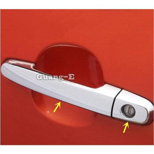 For Subaru XV 2012 2013 2014 2015 Car Styling Body Cover Detector Stick Frame Lamp Trim ABS Chrome Car Door Handle 8pcs