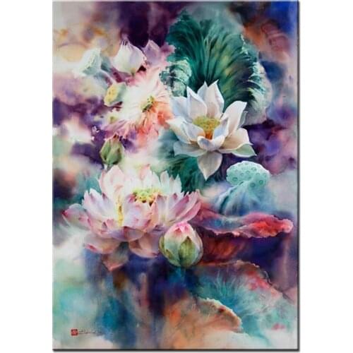 5d diy diamond paintings full round drill 3d Cross stitch ,diamond mosaic Sets lotus home decor handmade diamond painting