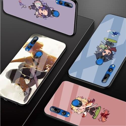 Anime Demon Slayer Kimetsu no Yaiba Tempered Glass Phone Case For Huawei honor 8X 9 10i 20i 20Lite 20Pro 30 Pro Cover Shell