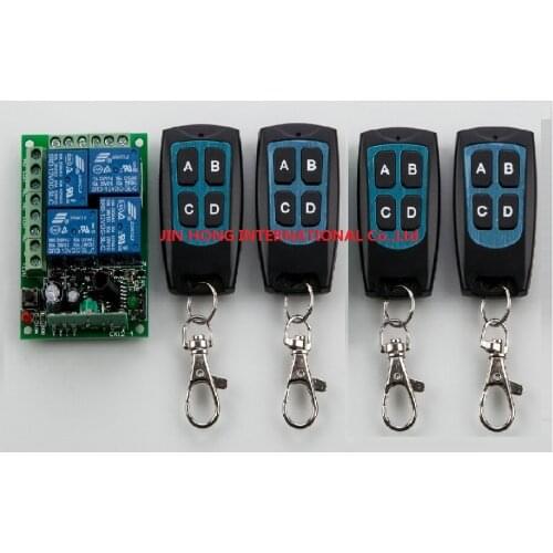 New DC12V 4CH RF Wireless Remote Control System 4 transmitter and 1 receiver universal gate remote control